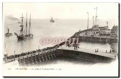 Le Havre Cartes postales La jetee et l'abvant port (baetau boat ship)