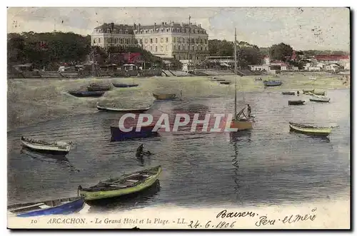 Arcachon Cartes postales La grand hotel et la plage