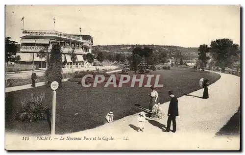Vichy Cartes postales Le nouveau parc et la cigale