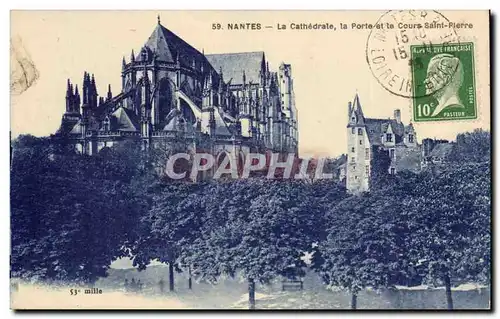 Nantes Cartes postales La cathedrale la porte et le cours Saint Pierre