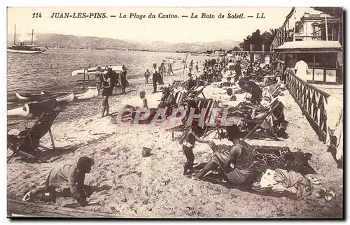 Juan les Pins Ansichtskarte AK La plage du casino le bain de soleil