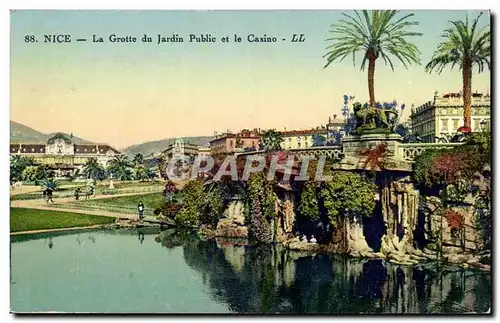 Nice Cartes postales La grotte du jardin public et le casino