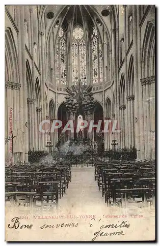 Cartes postales Villeneuve sur Yonne Interieur de l'eglise