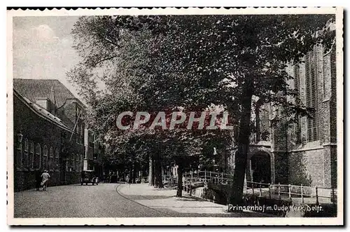 Pays Bas Ansichtskarte AK Prinsenhof m Oude Kerk DElft