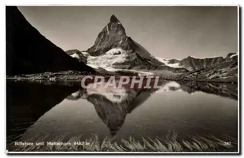 Suisse Cartes postales Riffelsee und Matterhorn 4482m