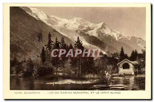 Chamonix Cartes postales Lac du casino municipal et le Mont Blanc