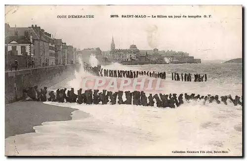 Saint Malo Ansichtskarte AK Le sillon un jour de tempete