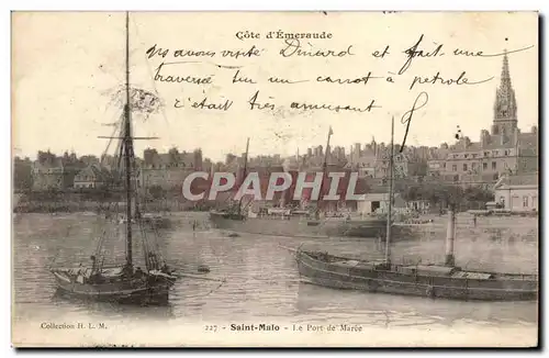 Saint Malo Cartes postales Le port de Maree (bateaux)