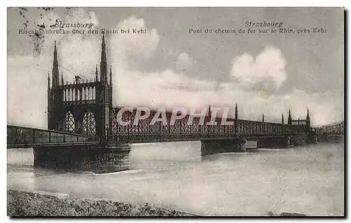 Strasbourg Cartes postales Pont du chemin de fer sur le Rhin pres Kehl