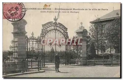 Boulogne sur Seine Cartes postales Etablissement horticole de la ville de Paris GRille d&#39entree sur la route