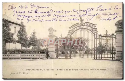 Boulogne sur Seine Ansichtskarte AK Entree de la pepiniere de la ville de Paris