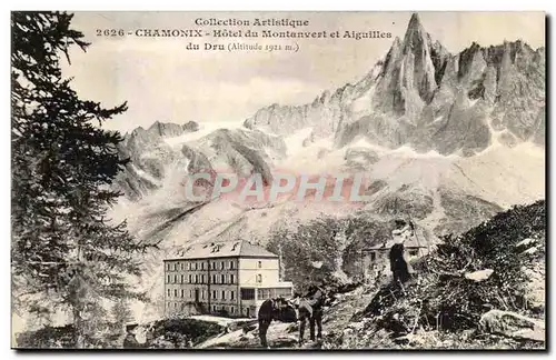 Chamonix Cartes postales Hotel du Montanvert et aiguilles