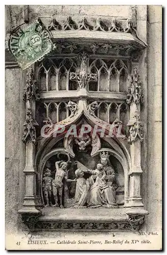 Lisieux Ansichtskarte AK Cathedrale Saint Pierre bas relief du 15eme