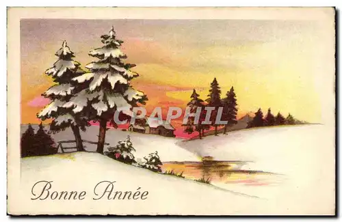 Ansichtskarte AK Fantaisie Bonne annee (neige)