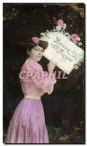 Cartes postales FAntaisie Bonne annee (femme)