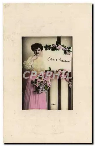 Cartes postales Fantaisie Mille baisers (femme)