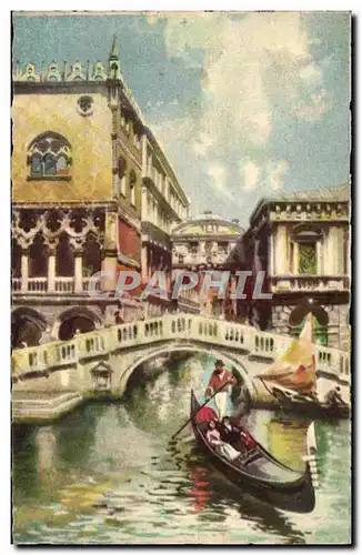 Cartes postales Fantaisie Venezia Ponte del sospiri Ponte della Paglia Italie italia