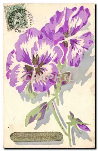 Cartes postales Fantaisie Fleurs Gage d&#39affection (relief)