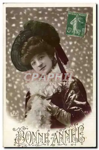 Cartes postales Fantaisie Bonne annee (femme)