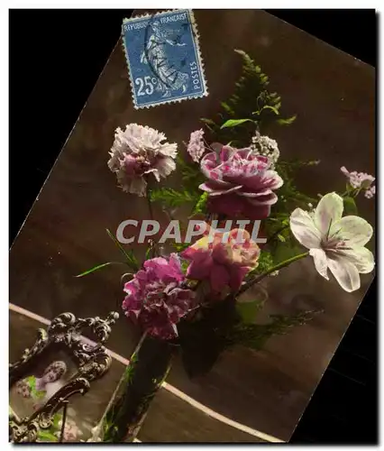 Cartes postales Fantaisie Femme et fleurs
