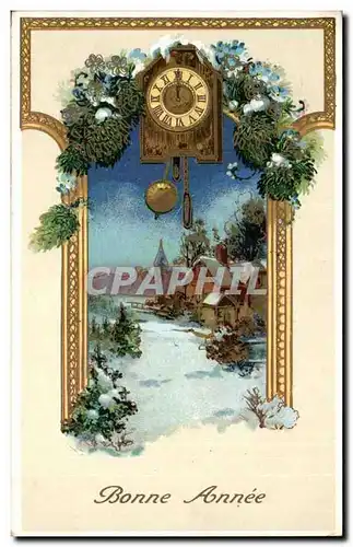 Cartes postales Fantaisie Bonne annee (horloge)