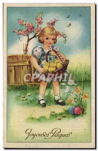 Cartes postales Fantaisie Joyeuses Paques Easter Poussins