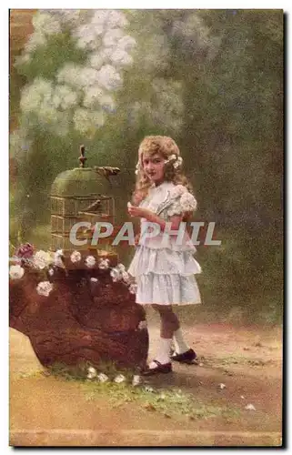 Cartes postales Fantaisie Enfant et oiseau