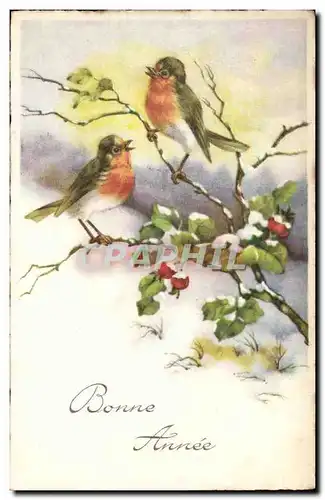 Cartes postales Fantaisie Bonne annee oiseau