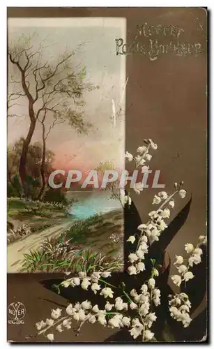 Cartes postales Fantaisie Muguet porte bonheur