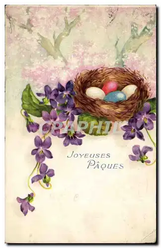 Cartes postales Fantaisie Joyeuses Paques (oeufs)