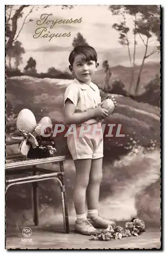 Cartes postales Fantaisie Joyeuses Paques (oeufs enfant)