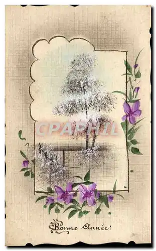 Cartes postales FAntaisie Bonne annee (toilee))