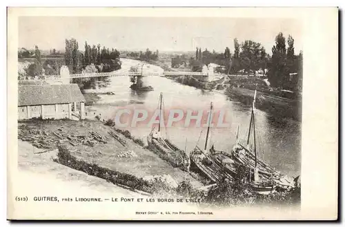 Guitres Ansichtskarte AK Pres Libourne Le pont et les bords de l&#39isle (bateaux)