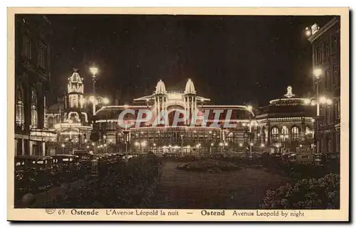 Pays Bas - Holland - Ostende - L&#39Avenue Leopold la nuit - Cartes postales