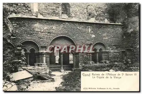 Belgique - Belgien - Belgium - Gand - Ghent - Gent - Ruines de l&#39Abbaye de St Bavon VI La Crypte