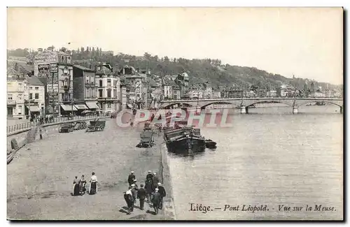 Belgique - Belgien - Belgium - Liege - Luettich - Pont Leopold Vue sur la Meuse - Ansichtskarte AK