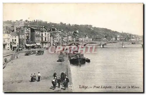 Belgique - Belgien - Belgium - Liege - Luettich - Pont Leopold Vue sur la Meuse - Cartes postales