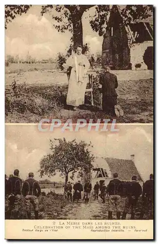 Belgique - Belgien - Belgium - Secteur Belge sur l'Yser La Messe dans les Ruines - Cartes postales