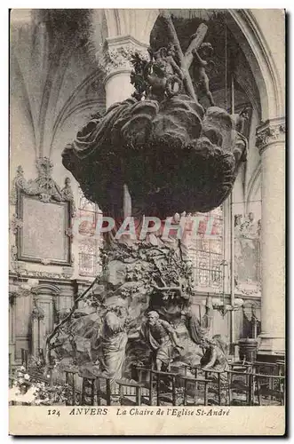 Belgique - Belgien - Belgium - Anvers - La Chaire de L&#39Eglise Saint Andre - Ansichtskarte AK