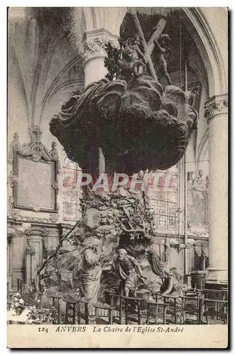 Belgique - Belgien - Belgium - Anvers - La Chaire de L'Eglise Saint Andre - Cartes postales