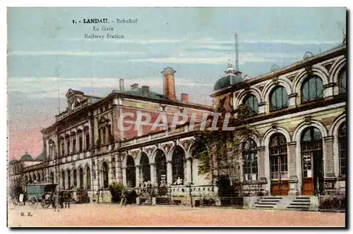 Landau Cartes postales Bahnhof Gare