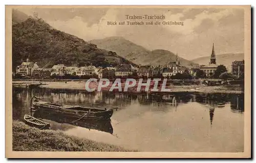 Traben Trarbach Ansichtskarte AK Blick auf Trarbach und die Grafinburg