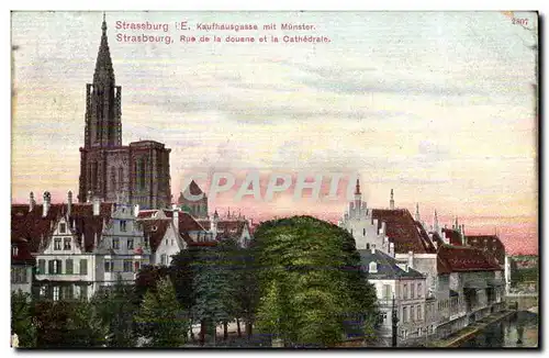 Strassburg Cartes postales Rue de la Douae et cathedrale