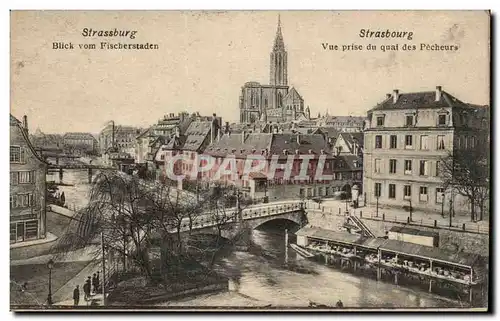 Strassburg Ansichtskarte AK Vue prise du quai des pecheurs (lavoir)