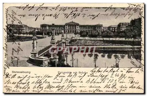 Strassburg Cartes postales Universitat mit Brucke