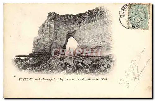 Etretat Cartes postales La Manneporte L&#39aiguille et la port d&#39aval