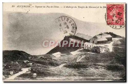 auvergne Cartes postales Sommet du Puye de Dome l&#39auberge du temple de Mercure et les domes