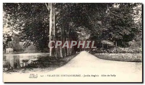 Cartes postales Palais de Fontainebleau Jardin d&#39honneur Allee de Sully