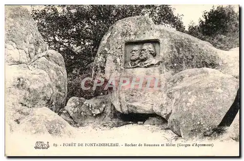 Cartes postales Foret de Fontainebleau Rocher de Rousseau et Millet (gorges d&#39Apremont)