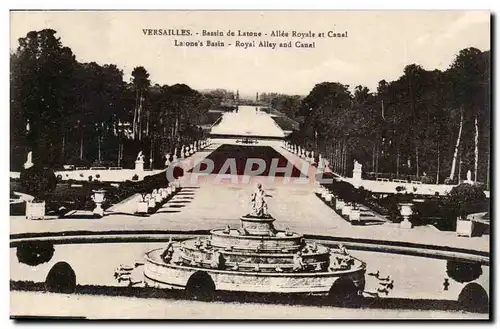 Versailles Cartes postales Bassin de Latone Allee royale et canal